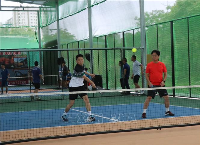 Các vận động viên tham gia thi đấu bộ môn Pickleball. Ảnh: Thanh Thương- TTXVN