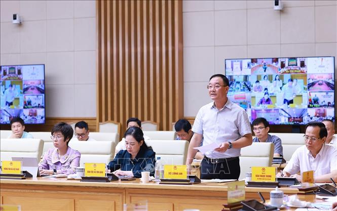 Thứ trưởng Bộ Công an Phạm Thế Tùng phát biểu. Ảnh: Dương Giang-TTXVN