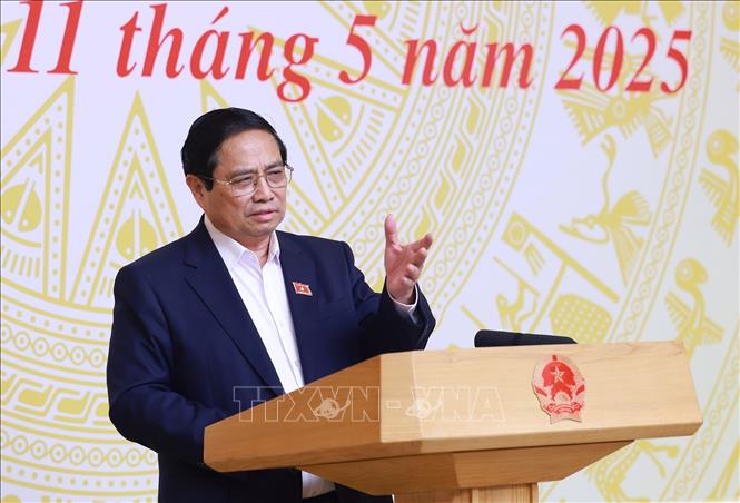 Thủ tướng Phạm Minh Chính phát biểu kết luận. Ảnh: Dương Giang-TTXVN
