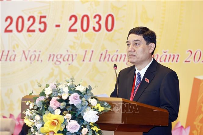 Chủ nhiệm Ủy ban Văn hóa và Xã hội của Quốc hội Nguyễn Đắc Vinh phát biểu khai mạc. Ảnh: Doãn Tấn – TTXVN