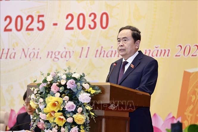 Chủ tịch Quốc hội Trần Thanh Mẫn phát biểu chỉ đạo. Ảnh: Doãn Tấn - TTXVN
