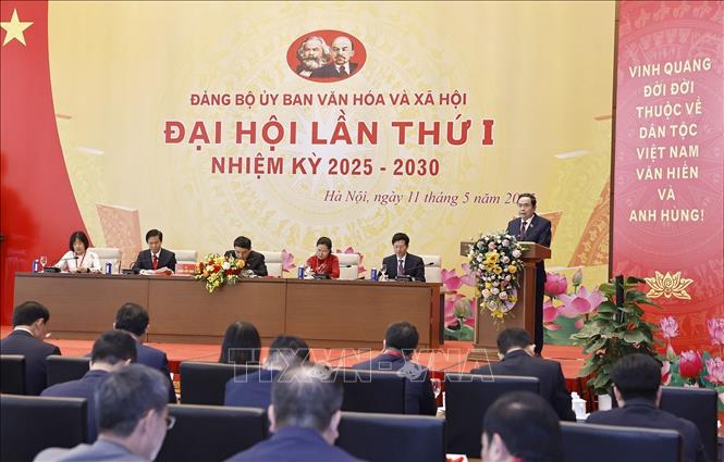 Chủ tịch Quốc hội Trần Thanh Mẫn phát biểu chỉ đạo. Ảnh: Doãn Tấn - TTXVN