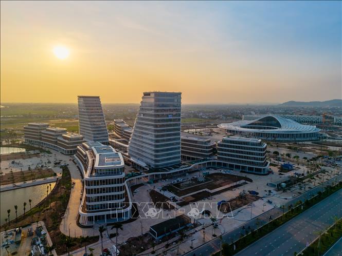 Công trình Trung tâm Chính trị Hành chính và công trình Trung tâm Hội nghị - Biểu diễn thành phố Hải Phòng. Ảnh: Hoàng Ngọc - TTXVN
