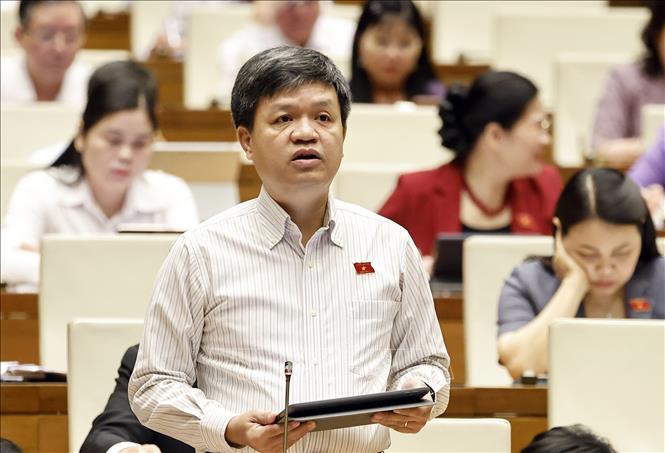 Đại biểu Quốc hội TP Hà Nội Tạ Đình Thi phát biểu. Ảnh: Doãn Tấn - TTXVN