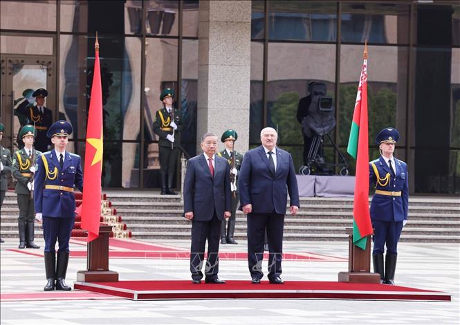 A view of the welcome ceremony. VNA Photo: Thống Nhất 