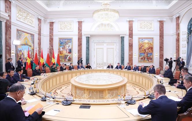 Tổng Bí thư Tô Lâm hội đàm chính thức với Tổng thống Belarus Aleksandr Lukashenko. Ảnh: Thống Nhất – TTXVN