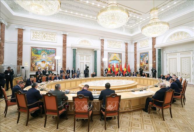 Tổng Bí thư Tô Lâm hội đàm chính thức với Tổng thống Belarus Aleksandr Lukashenko. Ảnh: Thống Nhất – TTXVN