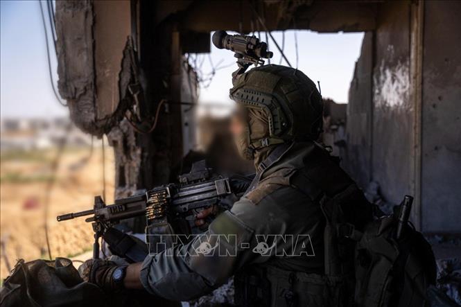 Binh sĩ Israel tham gia chiến dịch quân sự ở miền Nam Dải Gaza ngày 6/5/2025. Ảnh: THX/TTXVN