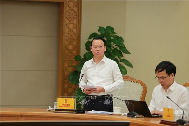 Bộ trưởng Bộ Nông nghiệp và Môi trường Đỗ Đức Duy phát biểu tại cuộc họp. Ảnh: Diệp Trương - TTXVN