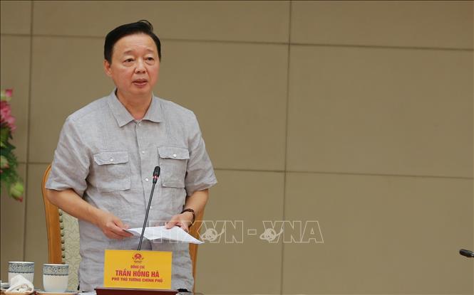 Phó Thủ tướng Trần Hồng Hà phát biểu chỉ đạo tại cuộc họp. Ảnh: Diệp Trương - TTXVN