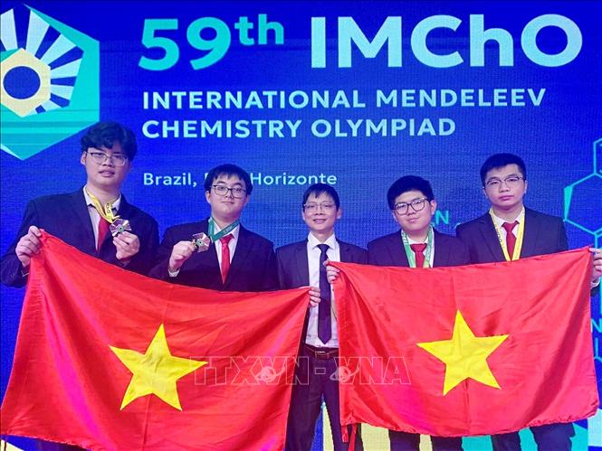 All four Vietnamese students competing in the 59th Mendeleev International Chemistry Olympiad have won medals, including two golds and two silvers, according to the Ministry of Education and Training. Photo by courtesy/VNA
