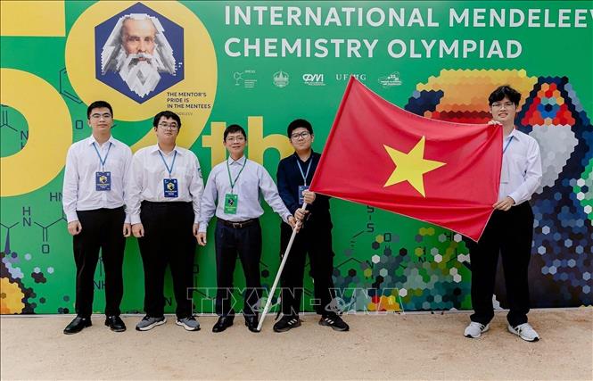 All four Vietnamese students competing in the 59th Mendeleev International Chemistry Olympiad have won medals, including two golds and two silvers, according to the Ministry of Education and Training. Photo by courtesy/VNA