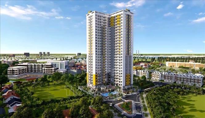 Tòa nhà chung cư do Tập đoàn BCONS làm chủ đầu tư tại phường Bình Thắng, thành phố Dĩ An, tỉnh Bình Dương. Ảnh: Dương Chí Tưởng-TTXVN