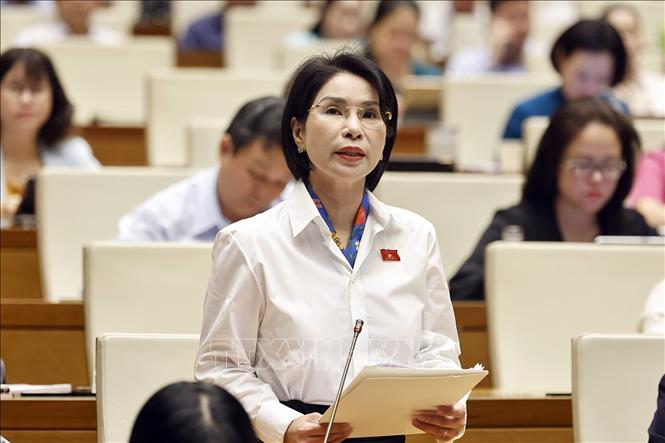 Đại biểu Quốc hội TP Hà Nội Trần Thị Nhị Hà phát biểu. Ảnh: Doãn Tấn - TTXVN