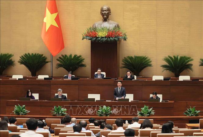 Bộ trưởng Bộ Khoa học và Công nghệ Nguyễn Mạnh Hùng giải trình, làm rõ một số vấn đề đại biểu Quốc hội nêu. Ảnh: An Đăng - TTXVN