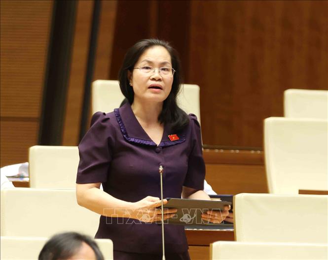 Đại biểu Quốc hội thành phố Hồ Chí Minh Nguyễn Thị Hồng Hạnh phát biểu. Ảnh: Phương Hoa – TTXVN