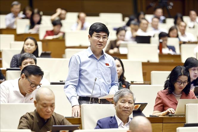 Đại biểu Quốc hội TP Hà Nội Nguyễn Tuấn Thịnh phát biểu. Ảnh: Doãn Tấn - TTXVN