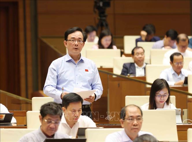 Đại biểu Quốc hội tỉnh Lạng Sơn Triệu Quang Huy phát biểu. Ảnh: Phương Hoa – TTXVN