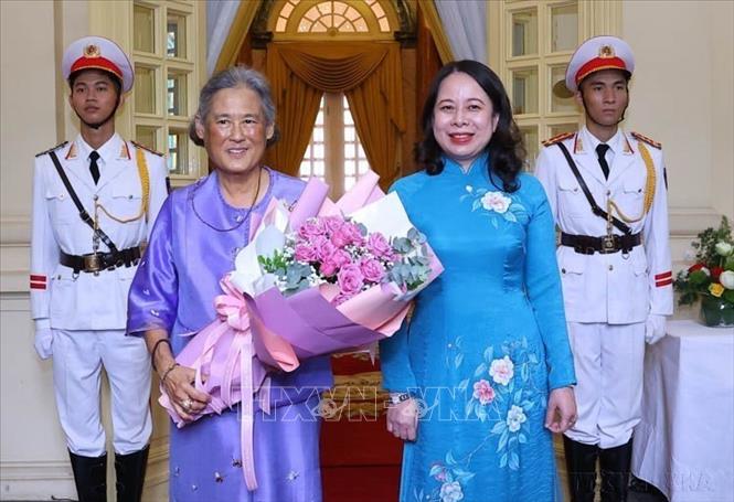 Phó Chủ tịch nước Võ Thị Ánh Xuân tiếp Công chúa Thái Lan Maha Chakri Sirindhorn sang thăm Việt Nam (14/8/2024). Ảnh: Văn Điệp - TTXVN