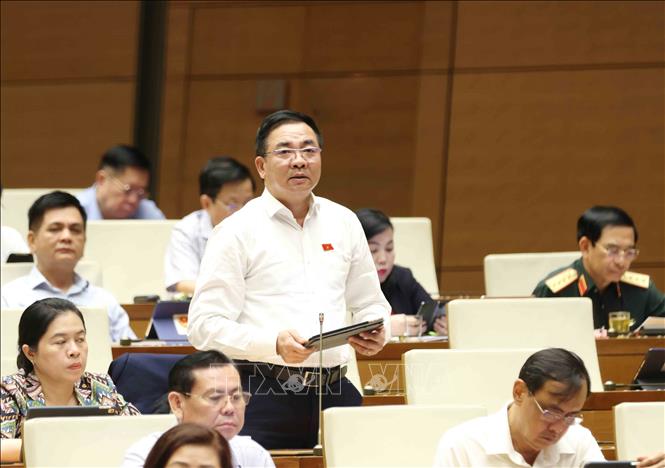 Đại biểu Quốc hội thành phố Hồ Chí Minh Nguyễn Minh Đức phát biểu. Ảnh: Phương Hoa – TTXVN
