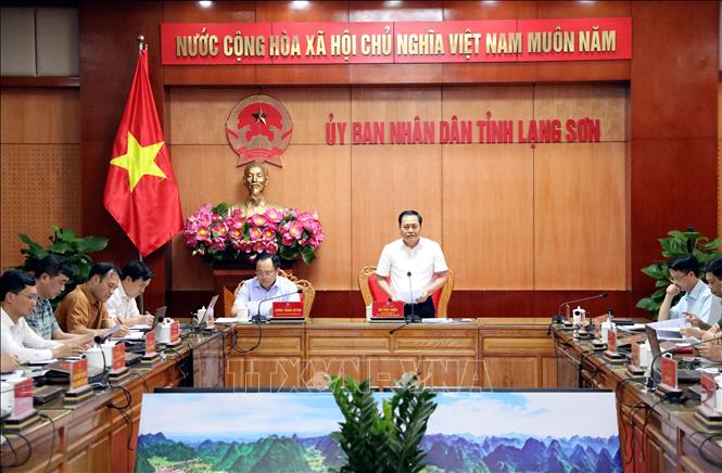  Chủ tịch UBND tỉnh Lạng Sơn Hồ Tiến Thiệu phát biểu chỉ đạo tại hội nghị. Ảnh: Văn Đạt - TTXVN