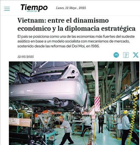 Ảnh chụp màn hình bài báo. Ảnh: Diệu Hương - PV TTXVN tại Buenos Aires