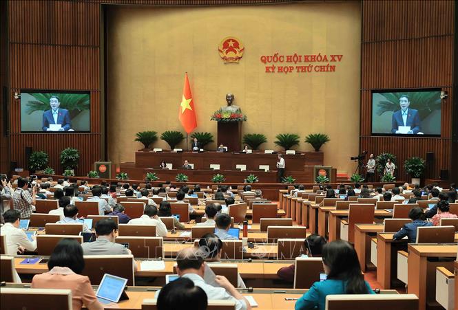 Phó Chủ tịch Quốc hội Nguyễn Đức Hải điều hành phiên họp. Ảnh: An Đăng - TTXVN