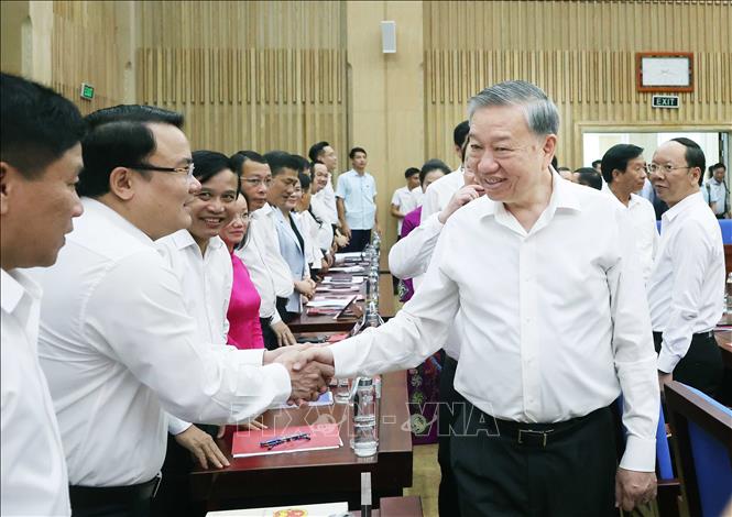 Tổng Bí thư Tô Lâm và các đại biểu. Ảnh: Thống Nhất – TTXVN