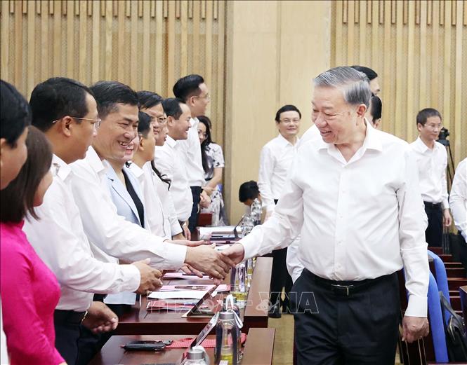 Tổng Bí thư Tô Lâm và các đại biểu. Ảnh: Thống Nhất – TTXVN