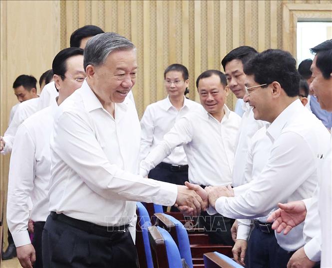 Tổng Bí thư Tô Lâm và các đại biểu. Ảnh: Thống Nhất – TTXVN