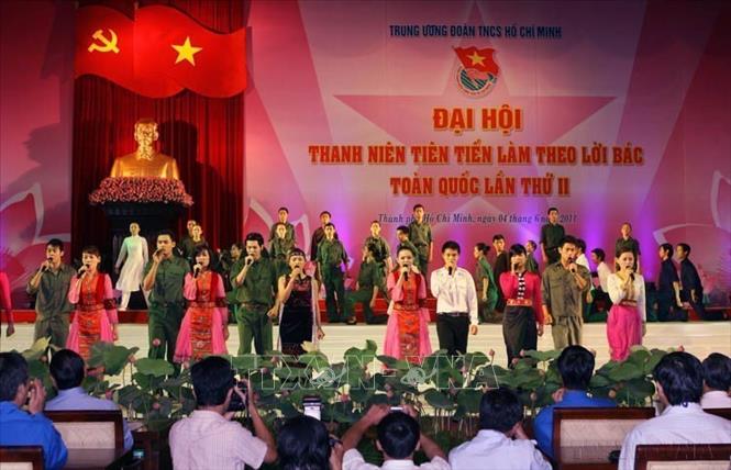 Lễ khai mạc Đại hội Thanh niên tiên tiến làm theo lời Bác toàn quốc lần II năm 2011, tại TP. Hồ Chí Minh (4/6/2011). Ảnh: Thanh Vũ-TTXVN