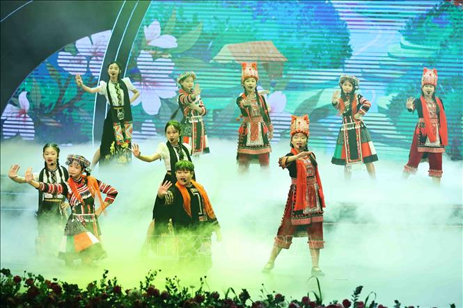 Art performance at the honouring ceremony. VNA Photo: Minh Đức
