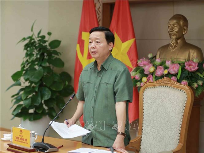 Phó Thủ tướng Trần Hồng Hà phát biểu chỉ đạo cuộc họp. Ảnh: Phương Hoa - TTXVN