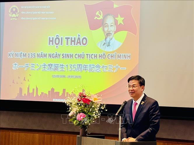 Đại sứ Việt Nam tại Nhật Bản Phạm Quang Hiệu phát biểu khai mạc Hội thảo. Ảnh: Phạm Tuân-PV TTXVN tại Nhật Bản