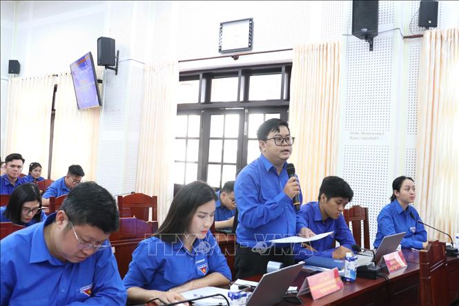 Đoàn viên, thanh niên chia sẻ tại hội thảo. Ảnh: Chương Đài - TTXVN