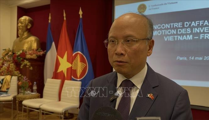 Vietnamese Ambassador to France Dinh Toan Thang gives an interview to Vietnam News Agency. VNA Photo: Đào Dũng