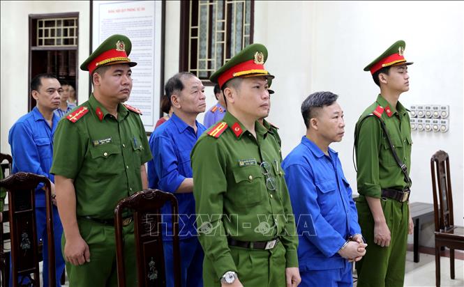 Các bị cáo tại phiên tòa. Ảnh: Thế Duyệt - TTXVN