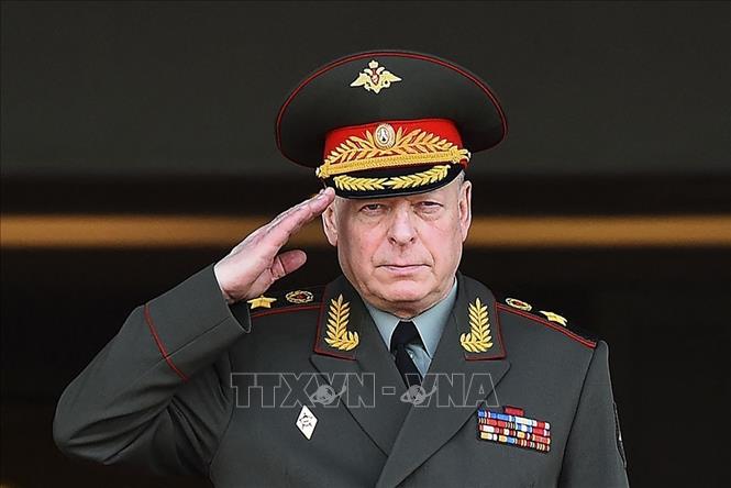 Tổng Tư lệnh Lực lượng Lục quân Nga Oleg Salyukov tại lễ đón ở Colombo, trong chuyến thăm Sri Lanka.  i24news/TTXVN  