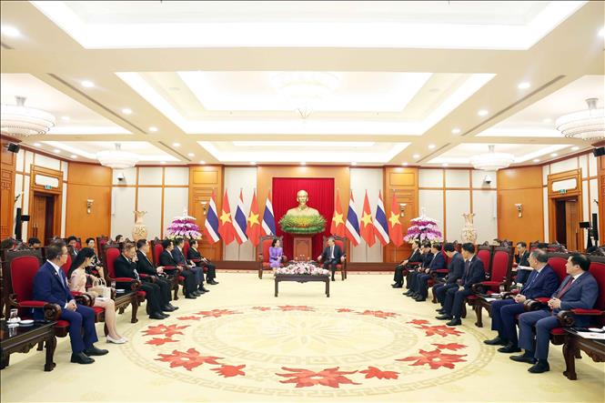 Tổng Bí thư Tô Lâm tiếp Thủ tướng Thái Lan Paetongtarn Shinawatra. Ảnh: Thống Nhất – TTXVN