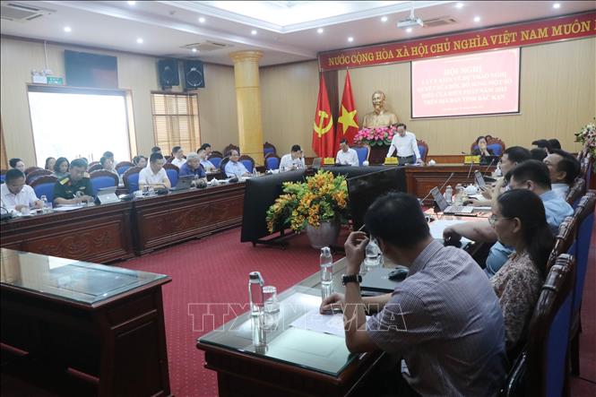 Hội nghị lấy ý kiến về dự thảo Nghị quyết sửa đổi, bổ sung một số điều của Hiến pháp năm 2023 tại tỉnh Bắc Kạn. Ảnh: Vũ Hoàng Giang – TTXVN