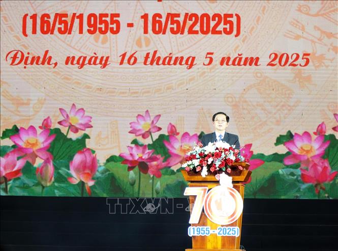 Bí thư Tỉnh ủy Bình Định Hồ Quốc Dũng phát biểu. Ảnh: Lê Phước Ngọc - TTXVN
