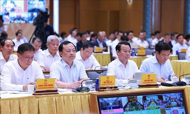 Các đại biểu tham dự Phiên họp thứ hai của BCĐ về phát triển khoa học, công nghệ, đổi mới sáng tạo, chuyển đổi số và Đề án 06. Ảnh: Dương Giang-TTXVN 
