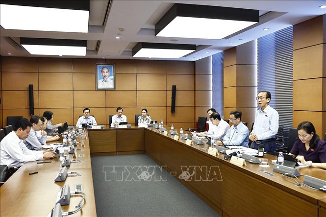 Đoàn đại biểu Quốc hội TP Hồ Chí Minh thảo luận ở tổ. Ảnh: Doãn Tấn - TTXVN