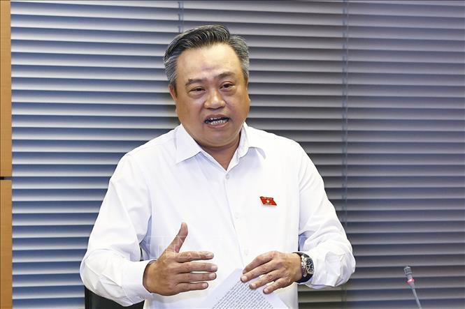 Ông Trần Sỹ Thanh, Đại biểu Quốc hội thành phố Hà Nội phát biểu. Ảnh: Doãn Tấn - TTXVN