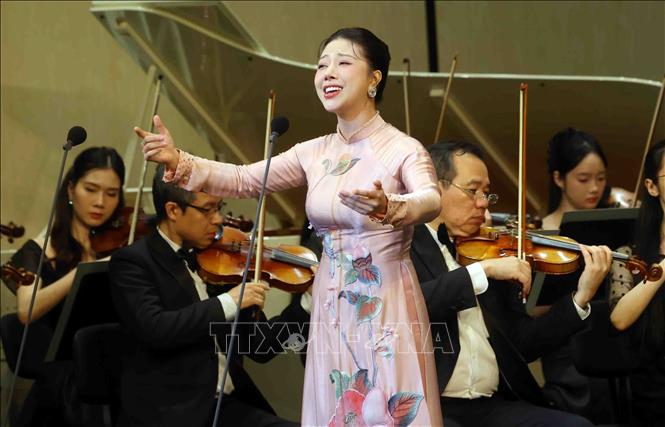 Một tiết mục nghệ thuật tại chương trình. Ảnh: Phạm Kiên - TTXVN