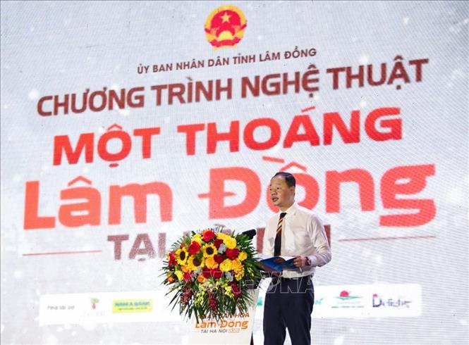 Ông Trần Hồng Thái, Chủ tịch UBND tỉnh Lâm Đồng phát biểu tại Chương trình. Ảnh: Khánh Hoà - TTXVN
