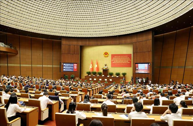 Hội nghị toàn quốc quán triệt, triển khai thực hiện Nghị quyết 66-NQ/TW và Nghị quyết 68-NQ/TW của Bộ Chính trị. Ảnh: Phương Hoa - TTXVN