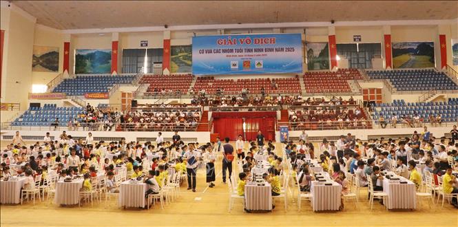 Khai mạc Giải vô địch cờ vua các nhóm tuổi tỉnh Ninh Bình 2025. Ảnh: Hải Yến - TTXVN