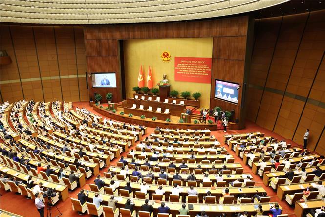 Hội nghị toàn quốc quán triệt, triển khai thực hiện Nghị quyết 66-NQ/TW và Nghị quyết 68-NQ/TW của Bộ Chính trị. Ảnh: Phương Hoa - TTXVN