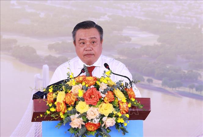 Chủ tịch UBND thành phố Hà Nội Trần Sỹ Thanh phát biểu. Ảnh: Dương Giang-TTXVN